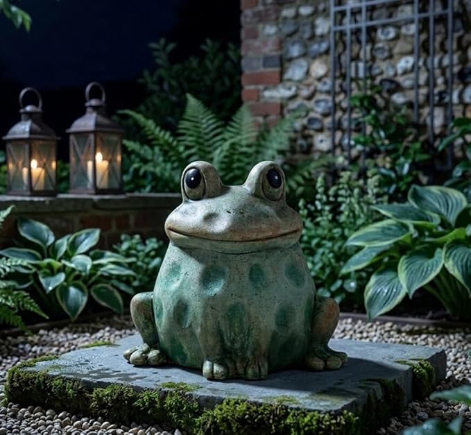 Napco Imports Decorative 3 Inch Indoor or Outdoor Sculpture Figurine Garden Statue Green Spotted Frog