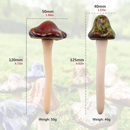 8PCS Ceramic Mushroom Statue Garden Pot Decoration Mushroom Figurine Indoor and Outdoor Flowerpot Decoration Lawn Tree Ornaments Pottery Accessories