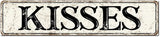 Madcolitote Ancient Retro Kisses Wood Sign Kisses Street Signs Rustic Wooden Wall Art Farmhouse Wall Decor Kitchen Wall Hanger Retro Decoration Sign Housewarming Gift 4x18in