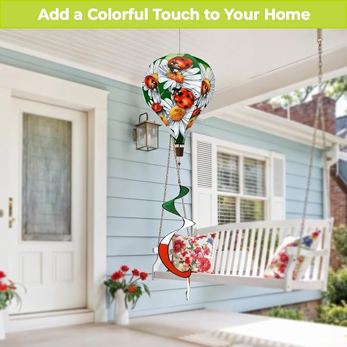 Briarwood Lane Ladybugs and Daisies Hot Air Balloon Spinner