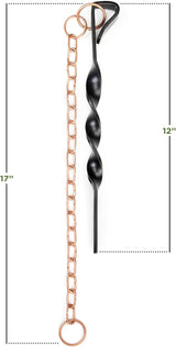Good Directions 12” Rain Chain Ground Anchoring Stake, Black Powder-Coated Steel, Includes 17” Copper Chain