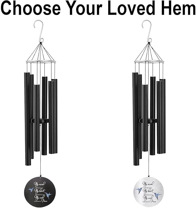 ASTARIN Personalized 30" Bereavement Wind Chimes for Outside, Memorial Gift in Remembrance of a Loved One, Sympathy Gift for Loss of Mother Father Husband, Garden Patio Decor