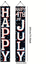 4th of July Porch Banners 71x12 Inch Patriotic Independence Day Decorations Red White Blue Hanging Door Signs American Flag Stars Stripes Outdoor Home Decor Memorial Day Party Supplies