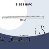 Black Hanging Plant Chains Kit, 36-Inch Adjustable Plant Hangers with Hooks and Clips for Hanging Baskets, Bird Feeders, Wind Chimes, Planters and Porch Signs -6PACK