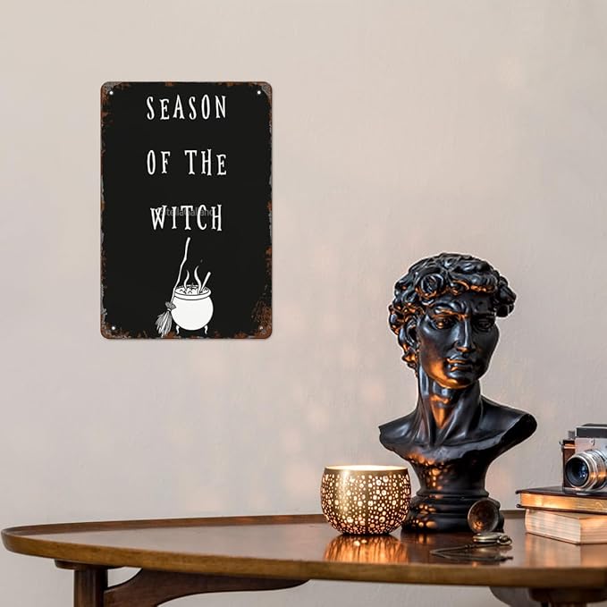 patio wall decor Witch Season Gothic Occultoween metal signs vintage Club Vintage Retro Tin Sign Cute Funny Bathroom Yard Wedding Street Garage Plaque Wall Decor 8X12inch