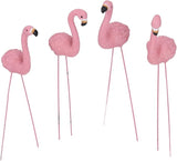 4 Pcs Pink Flamingo Garden Statues – Stylish and Vivid Lawn Decorations with Fine Details Suitable for Yards, Patios, and Gifts