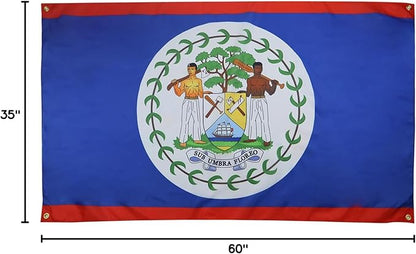 AZ FLAG Belize Flag 150 x 90 cm with 4 Eyelets for Balcony or Wall