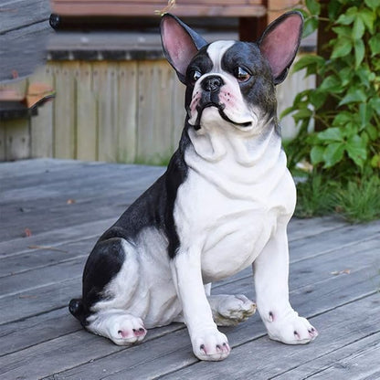Garden Statue Animal Sculpture Outdoor Decor Gift Outdoor Statues Courtyard Resin Decoration Outdoor Garden Simulation Animal Statue Living Room Corridor Dog Sculpture(34 * 29 * 44cm)
