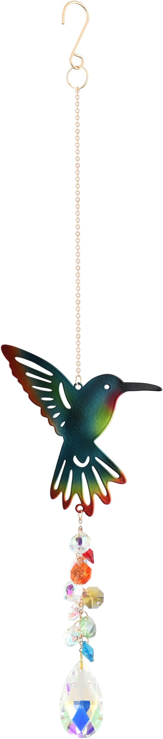Hummingbird Crystal Suncatcher, Hanging Garden Suncatchers, Hummingbird Crystal Decoration for Window & Garden, Decorative Hanging Ornament