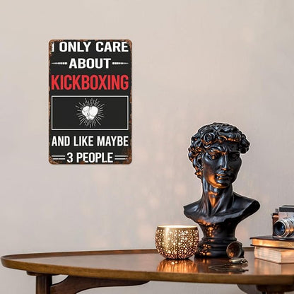 Patio Wall Decor 3 People Kickboxings Retro Signs Hunting Ground Retro Metal Wall Art For Home,Cafe,Office,Yard & More: Decorative Plaque With Inspirational Life Quotes 8X12inch