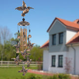Hummingbird Wind Chimes for Garden, Gifts for Mom, Home, Balconies, Room, Patio, Indoor, Outdoor Hummingbirds Decoration, Hummingbird Wind Catcher, Bronze Memorial Wind Bell, Bird Wind Chimes Decor