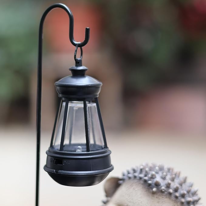 Solar Garden Statue, Cute Resin Animal Figurine with Solar Lantern Outdoor Decor for Patio Lawn Yard Pathway, Unique Housewarming Birthday Gift for Mom and Grandma (Hedgehog)