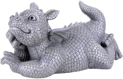 Pacific Giftware Garden Dragon Daydreaming Garden Display Decorative Accent Sculpture Stone Finish