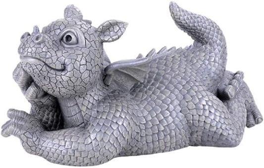 Pacific Giftware Garden Dragon Daydreaming Garden Display Decorative Accent Sculpture Stone Finish