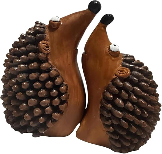 Garden Statues 1Pair Couple Hedgehog Statues Cute Resin Animals Figurines Sculptures Garden for Yard Landscape Plant Pots Craft Wedding Yard Ornaments Decor