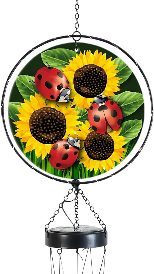 Briarwood Lane Ladybugs and Sunflowers Illuminated Wind Chime