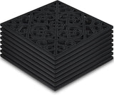 Pangda 8 Pcs Rubber Stepping Stones Outdoor Garden Walkway, 12 x 12 Inch Heavy Duty Pathway Pavers Retro Decorative Stepping Stones for Outside Landscaping Yard Lawn Path(Black,Cross Square)