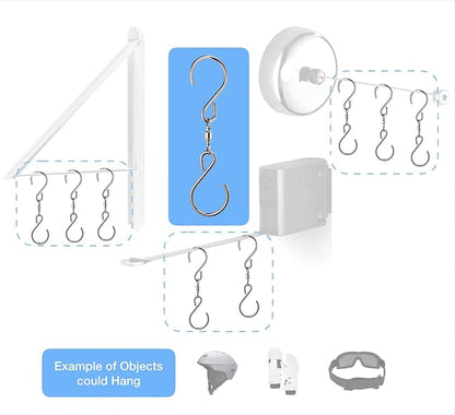HS's Creation 6 Pack Dual Swivel S Hooks for Indoor Outdoor Organization Spinning Hanger Wind Chimes Spinner Prism Windsocks Hanging Plant Hanging Crystal Ornaments Rainbow Maker Pendant Etc.