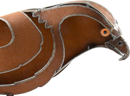 Modern Artisans American Made Metal Hawk Wall-Mounted Garden Art Sculpture, Indoor/Outdoor