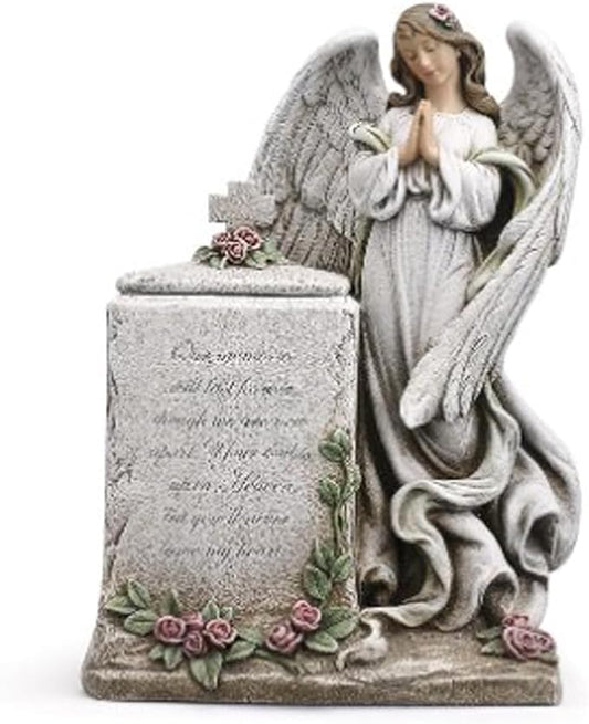 Napco Imports Praying Angel Inspirational 8 x 12 Inch Resin Decorative Bereavement Urn Box