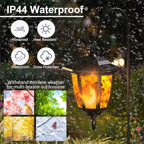 Solar Flame Hanging Lights - 6 Pack LED Lanterns