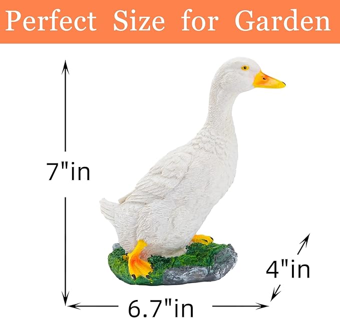 Real Farm Duck Statues,Funny Duck Fence Decoration,Resin Duck Decor,Outdoor Real Animal Statue,Duck Sculpture,Perfect for Home Garden Stairs,Farm,Patio,Backyard