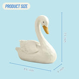 Swan Statue for Garden Decor – 7.5" Resin Figurine in Grey-White Finish, Elegant Bird Sculpture for Indoor Outdoor Display, Home, Patio, or Yard Ornament