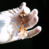 20pcs Crystal Maple Leaf Chandelier Prism Replacement Pendant Connected Glass Octagon Beads Chain for Chandelier Christmas Decoration 38mm (Rose)
