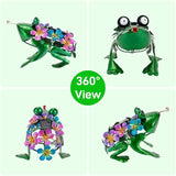 Frog Garden Decor Solar Statue Metal Yard Decorations Outdoor,Solar Frog Figurine Lights Frogs Ornament Lamps for Outside Yard,Lawn,Patio,Porch,Balcony
