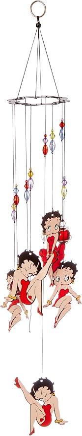 Spoontiques Betty Boop Handpainted Metal Wind Chime - Outdoor Garden Décor - Decorative Chimes for Yard, Garden, Backyard and Patio Decoration