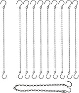 Adjustable Hanging Chain with Hooks, 20.8", Black 15pcs Heavy Duty for Hanging Grow Lights, Christmas Wreath, Neon Sign, Indoor Plants, Bird Feeders