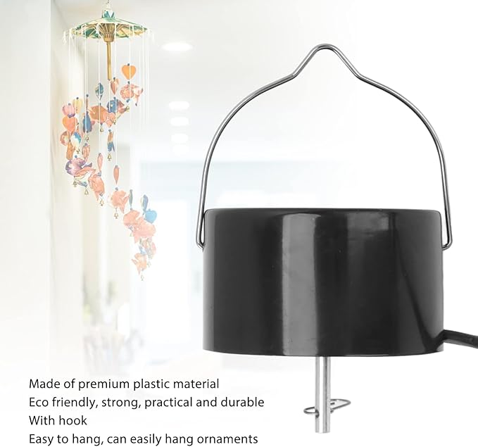 Goolyrusim Hanging Display Motor Plug in, Mount Electric Motor, Slow Rotating Motor, Mirror Disco Ball Socket Operated Revolving Motor for Wind Spinner Chime Sun Catcher Baby Crib Spinning Art
