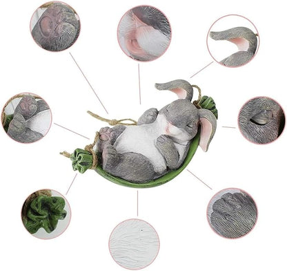 Collectible Figurines Modern Statues Resin Figurine Gray Rabbit Garden Animal Statue Sculpture for Outdoor Yard Tree Art Decor Creative Sculptures A Meaningful Gift