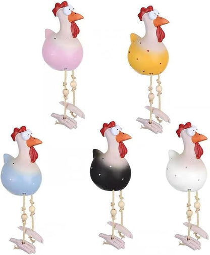 POKSAUAE 5PCS Resin Rooster Outdoor Statues Funny, Waterproof and Does not Fade Suitable Courtyard, Garden, Balcony Decoration