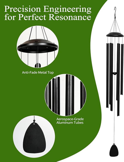 Extra Long 60" Wind Chimes for Indoor and Outdoor, Deep Bass Tone and Professional Tuned Aluminum Wind Chimes for Patio Garden Memorial, Sympathy Gift for Loss of Loved One, Housewarming Gift