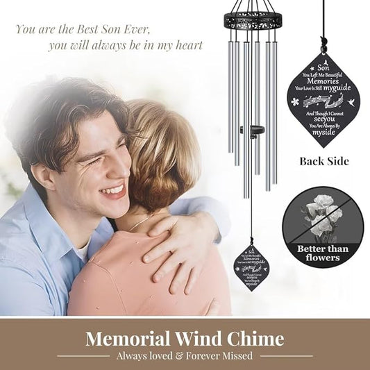 Synhonty 32'' Memorial Wind Chimes for Loss of Son, Sympathy Gifts, Bereavement/Condolence/Remembrance Gifts, Windchimes in Memory of Son
