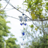 Turkish Blue Evil Eye Butterfly Wall Hanging with Crystal Suncatcher Ornament for Home Decor Protection Good Luck Blessing Housewarming Birthday Gift
