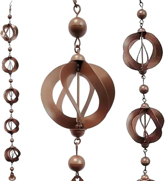 3.5ft Rain Chains for Gutters Aluminum, Outdoor Decorative Rainchain Heavy Duty Gutter Catcher Downspout Replacement, Durable Hanging Rain Gutter Chain for Eaves Drainage and Home Display (Wind chime)