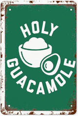 Retro Metal Tin Sign Holy Guacamole GUAC AND ROLL! Funny Wall Decor for Home,Garden,Patio,Yard,Office,Vintage 8x12 Inches Room Decorations