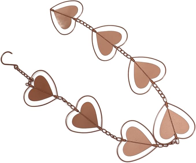 Metal Rain Chain Drainage Function Decorative Heart Shape Wind with Hook for Balcony Patio Hallway