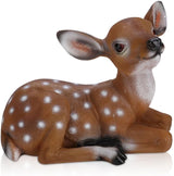 Resin Sika Deer Statue, 9.8in Lifelike Lying Deer Figurine, Weather-Resistant Garden Sculpture for Outdoor Yard Decor, Patio Lawn Ornament, Home Accents, Housewarming Gift