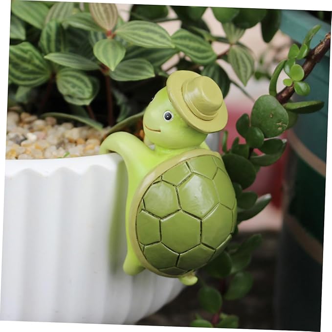 ERINGOGO Resin Turtle Plant Decoration Cute Climbing Tortoise Ornament for Outdoor Plants Weather-Resistant Garden Statue Charming Decor for and Flowers