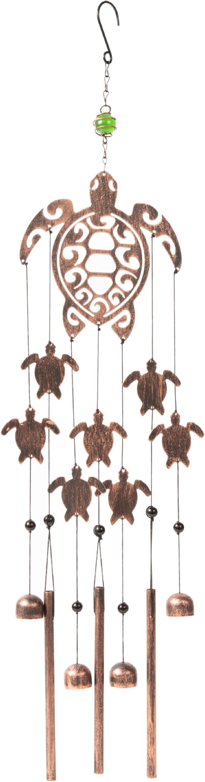 VP Home Tribal Turtles Outdoor Garden Decor Wind Chime (Rustic Copper)