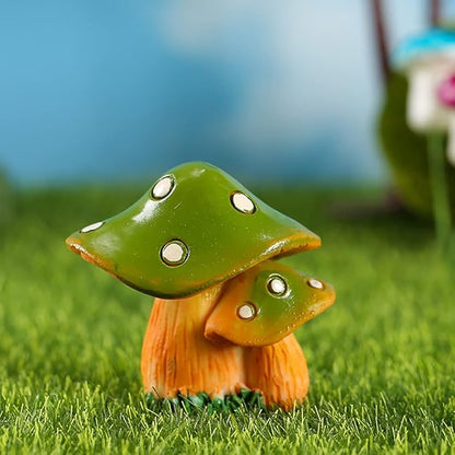 DIYOMR Creative Resin Mushroom Series Fairy Garden Accessories,Mushrooms Figurines Craft Indoor Outdoor Decor for Home DIY Windowsill Tabletop Garden Micro Landscape Decor Bonsai Ornaments, 4Pcs