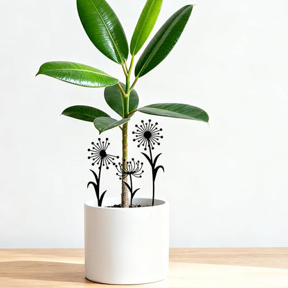 GLOBLELAND 3pcs Dandelion Mental Garden Stakes Black Silhouette Flower Decorative Yard Stakes Spring Trees Metal Outdoor Art Decor for Yard Patio Lawn Walkway Ornament