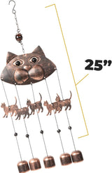 VP Home 20" H Fancy Cat Wind Chimes for Outside Unique Cat Memorial Windchime for Outdoor Decoration and Garden Decor Cat Chimes are for Women, Mom, Grandma, Unisex