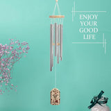 Wind Chimes for Outside,Red Stripes and Flowers Printed Cute Aluminium Windchimes Outdoors,Soothing Melodic Memorial Wind Chime for House Porch Patio Garden Balcony Decor