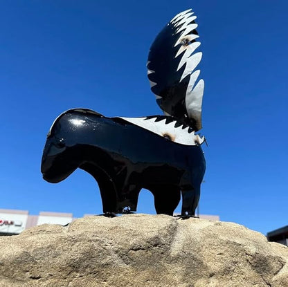 Generic Metal Skunk Figurine - Handmade Indoor/Outdoor Statue