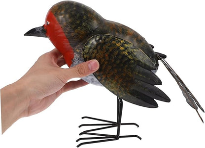 Figurine Garden Decoration Rustic Metal Bird Ornament for Outdoor Spaces for Coffee Shops Patios Iron Craft Elegant Design Bird Statue for Lawn Decor