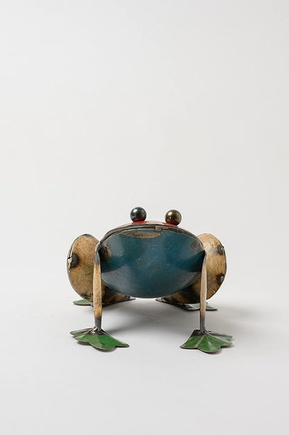 De Kulture Handcrafted Recycled Iron Small Frog Decorative Collectible Figurine showpiece Beautify Home Office Holiday décor| Ideal for Garden Balcony Terrace Decoration, 6.3x4.8x3.9 (LWH) inches